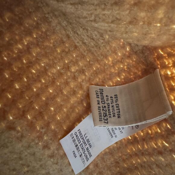 LL Bean Sweater Womens Medium Beige Tan Turtleneck Pullover Side Zip Knit - Picture 7 of 11